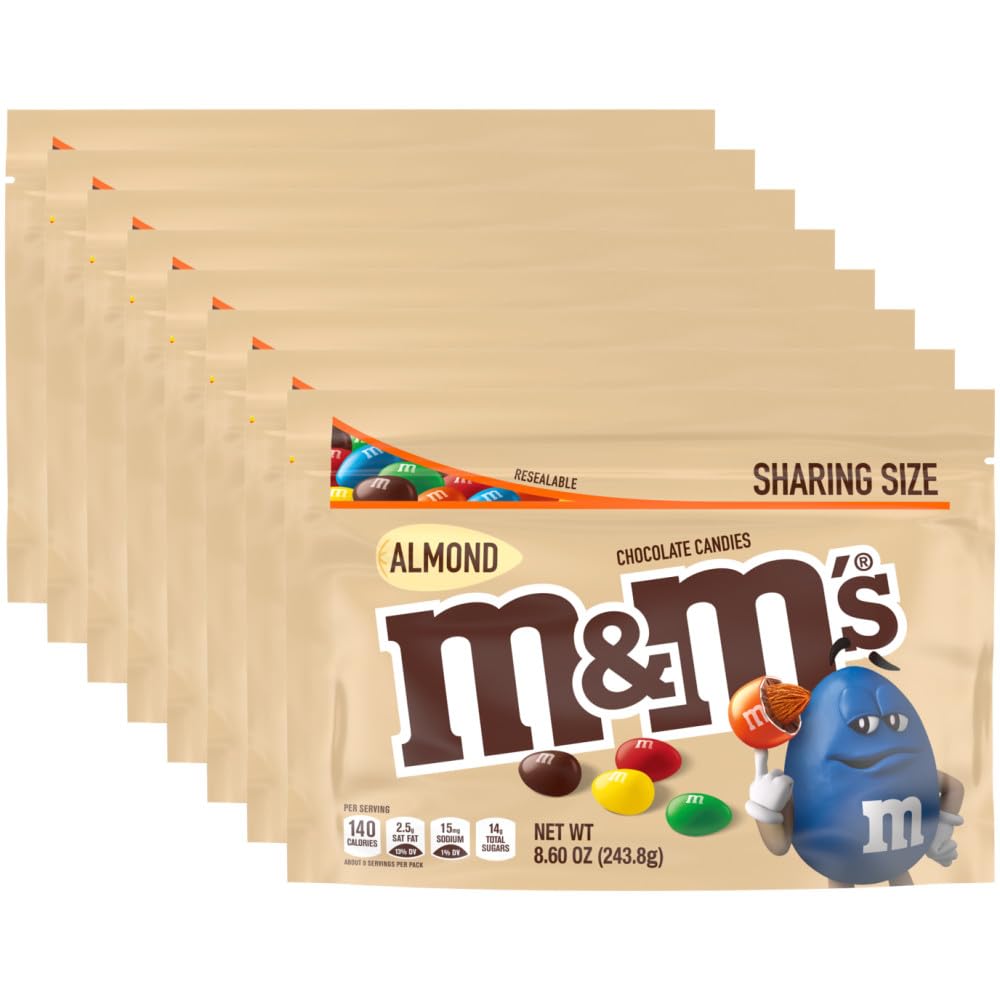 Amazon.com: M&M'S Almond Milk Chocolate Candy, Sharing Size, 8.6